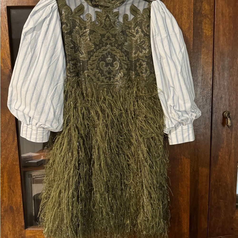 Ganni Feather Mini Dress, Size 36 (Small), Excellent condition - Picture 5 of 11